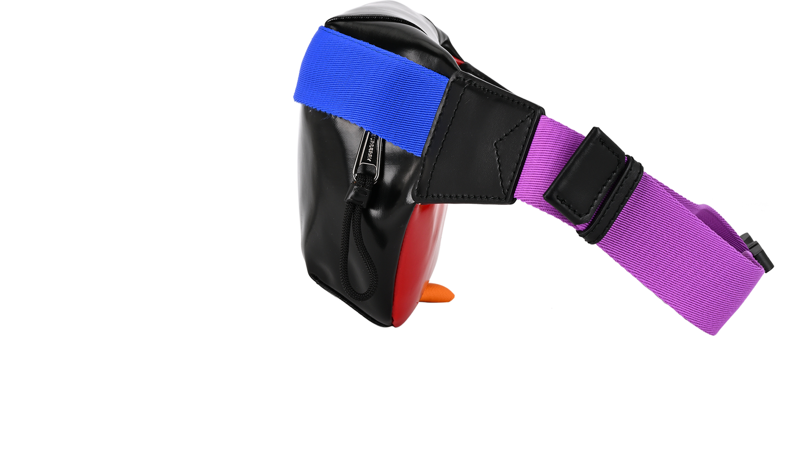 Rainbow Bum Bag, &pound;250, Handbags, Black/Blue/Orange/Red, Fabric/Leather, Bottom view